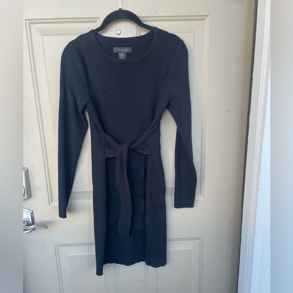 TAHARI Front-Tie Sweater Dress - Picture 1 of 3